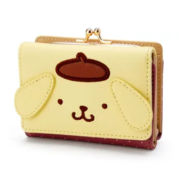 Sanrios Kuromi Cinnamoroll Mymelody kawaii Karikatür PU deri bozuk para cüzdanı Anime Peluş Mini Çile Katı Tutucu Cüzdan kart çantası