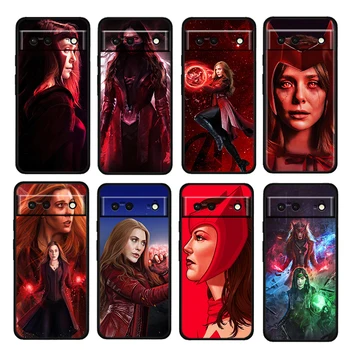Scarlet Cadı Marvel Darbeye Dayanıklı Kapak Google Pixel İçin 7 6 6A 5 4 5A 4A XL Pro 5G Yumuşak Silikon Siyah telefon kılıfı Coque Fundas