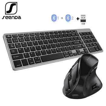 SeenDa Bluetooth Kablosuz Klavye ve Fare Combo Çok Cihaz 2.4 G Kablosuz Klavye Oyun klavye Seti Windows PC Laptop için
