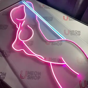 Seksi Bayan Neon Burcu Kadın vücut geri Neon ışıkları İşareti duvar Dekorasyonu için Özel Neon İşaretleri