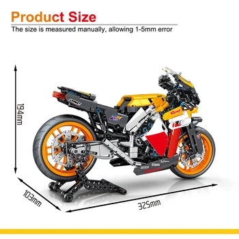 SEMBO Teknik Yaratıcı Mekanik Kasırga Motosiklet Serisi Yapı Taşları Yarış Motosiklet Modeli BricksToys Erkek Hediyeler İçin