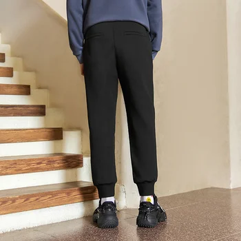 Semır Pantolon Erkekler Akıllı Sıcaklık Düzenleyen Pantolon Tasarım Duygusu Bölünmüş Yüksek Geniş Bacak Pantolon 2022 Kış Yeni Pantolon