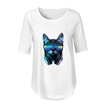 Serin kedi yamalar ısı transferleri çıkartmalar giysi T-shirt elbiseler Yamalar güneş gözlüğü kedi yama giysi