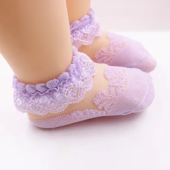 Sevimli Dantel Çiçek Örgü Yenidoğan Bebek Çorap Yumuşak Prenses Çocuklar Yürümeye Başlayan Kısa Çorap Yaz Fırfır Dantel Kızlar Ayak Bileği Çorap
