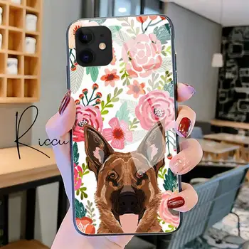 Sevimli evcil köpek kedi pembe çiçekler Telefon Kılıfı Temperli Cam iPhone 11 Pro XR XS MAX 8X7 6S Artı SE 2020 12 Pro Max Mini kılıf