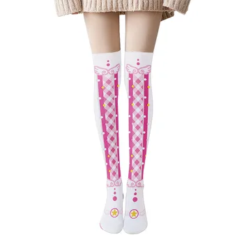 Sevimli Kanat Over-the-diz Uzun Uyluk Çorap Japon Sevimli Üniversite Tarzı Loli Kadın Çorap Moda ve İnce Elbise Lolita Baskı