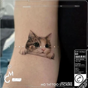 Sevimli Kedi Pet Su Geçirmez Geçici Dövme Çıkartmalar Kadın Renk Anime Çocuk Kol Bilek Sanat Sahte Dövme Küçük Tatuagem Adesiva