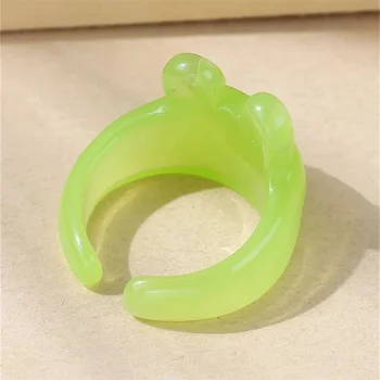 Sevimli Küçük Kurbağa Yüzük Kadın Kişilik Moda Reçine Yüzük Trend Takı Yeşil Açık Halka anillos anillos estetik
