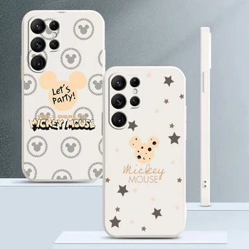 Sevimli Mickey Minnie Mouse Sanat Telefon Kılıfı için Samsung Galaxy S22 S21 S20 FE S10 Not 20 10 Artı Lite Ultra 5G Sıvı Halat Funda