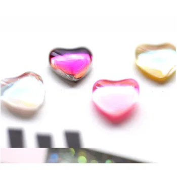 Sevimli Mini Kalp Degrade Renkli Küpe Paslanmaz Çelik Geometrik Saplama Kulak Takı Parti Hediyeler Kadınlar Kızlar İçin 1 adet