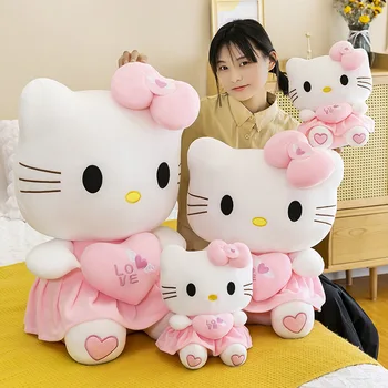 Sevimli Sanrio Hello Kitty peluş oyuncaklar Kawaii japon animesi Yumuşak doldurulmuş oyuncak Doğum Günü Noel Çocuk Arkadaşlar için