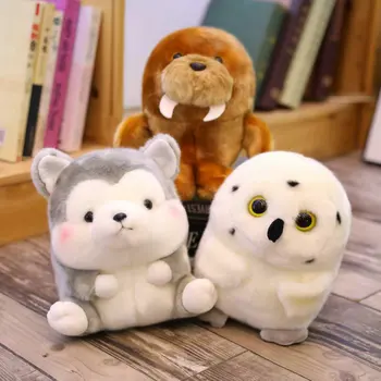 Sevimli top Şekli Hayvanlar peluş oyuncak Maymun İnek Huskys Baykuş mors Mühür Peluş bebek Çocuk Yumuşak Oyuncaklar doğum günü hediyesi Çocuklar için Mevcut