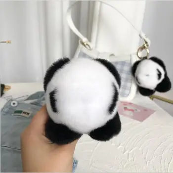 Sevimli Tüy Panda Anahtarlık Anahtar Kolye Güzel Panda Ayı Hayvan Kadın Kızlar çanta uğuru araba anahtarlığı Çocuklar Hediye