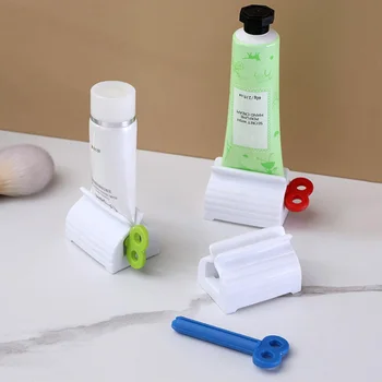 SEÇ: üzerinde diş Macunu Sıkacağı Ev Clip-Rolling Yüz Temizleyici Tüp diş Macunu Dağıtıcı Sıkacağı Basın Banyo Aksesuarları