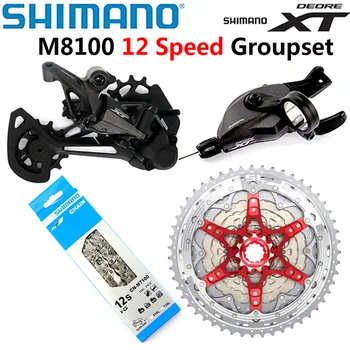SHİMANO DEORE XT M8100 Groupset MTB Dağ Bisikleti 12 Hız SL + RD + CSMZ901 11-51T Kaset Dişlisi M8100 değiştiren Arka Attırıcı