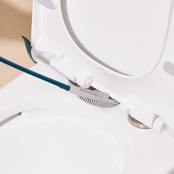 Silikon Tuvalet Fırçaları Uzun Saplı Asılı Tutucu Seti Temizleme Wc Borstel Duvara Monte Tuvalet Fırçası Banyo Aksesuarları
