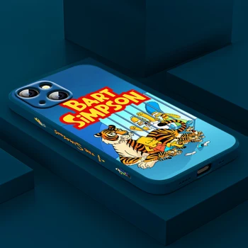 Simpson Komik Bart Apple iPhone 13 12 Mini 11 Pro XS MAX XR X 8 7 6S SE Artı Sol Sıvı Silikon Jel telefon kılıfı