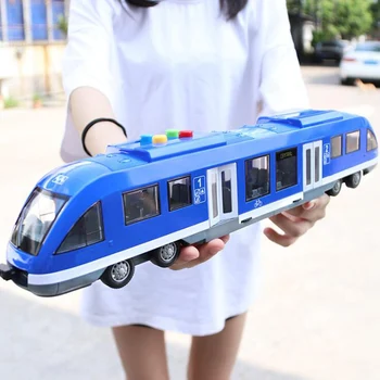 Simülasyon Atalet Şehir Metro Tren oyuncak araba Modeli Çift Kapı çocuk Bulmaca İle Hafif Müzik Hikayesi oyuncak Araba çocuk hediye