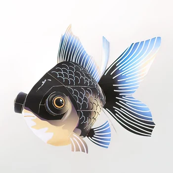 Siyah Goldfish Balık Origami Sanat Mini 3D Katlanmış Kağıt Modeli Papercraft Hayvan Şekil DIY Çocuk Yetişkin El Yapımı Zanaat Oyuncaklar QD-298