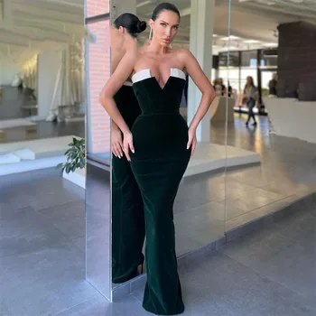 Siyah Mermaid Pullu Boncuklu Saten Abiye Uzun Lüks 2022 Suudi Arabistan Dubai Örgün Parti balo elbisesi vestidos de novia