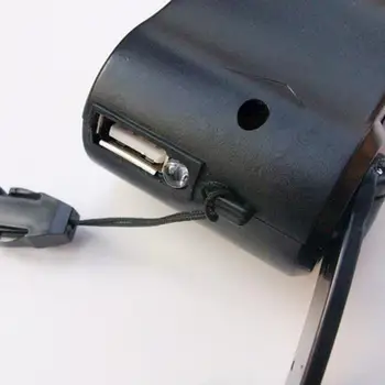 Siyah Sınırsız El Krank Jeneratör Cep Telefonu Şarj Cihazı Seyahat Acil Şarj Cihazı USB şarj aleti Kamp Açık N0T1