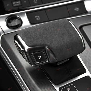 Siyah Vites Kolu Topuzu Çerçeve Sticker Kapak İç Kafa Trim Süet Audi Q8 A8 2018-2019