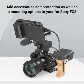 SmallRig Tam kamera kafesi Sony FX3 (ILME-FX3) HDMI kablo kelepçesi Soğuk Ayakkabı NATO Ray All-in-one Kafes Sony FX3 Kamera