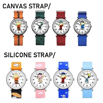 Snoopy Orijinal Çocuk Unisex Moda Rahat Kuvars Kol Saati Karikatür Griaffiti Erkek Kız Çocuk Gençlik Öğrenci Sevimli hediyelik saat