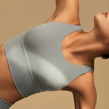 SOISOU Yeni Üst Kadınlar Yoga Spor Sutyeni Spor Salonu Spor Kırpma Üst Sütyen Kadın Iç Çamaşırı Derin V Güzel Geri Göğüs Pedi Çıkarılabilir