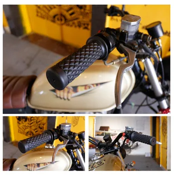 Sol Sağ 22mm Evrensel Plastik motosiklet gidonu El Sapları Cafe Racer Kauçuk Clubman Honda Kawasaki Harley Davidson