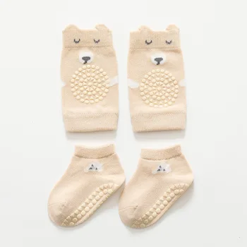 Sonbahar Bebek Diz Yastıkları Çorap Anti Kayma Çorap Güvenlik Kat Çorap Diz Koruyucu Emekleme Kneepad Bacak Dizkapağı Çocuk Daha Sıcak Kızlar Set
