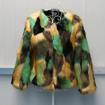 Sonbahar Kış Faux Kürk Ceket Kadınlar Kabarık Sıcak Giyim Lüks Kürk Ceket Zarif Mujer Bontjas Maxi Kısa Palto Iş Streetwear