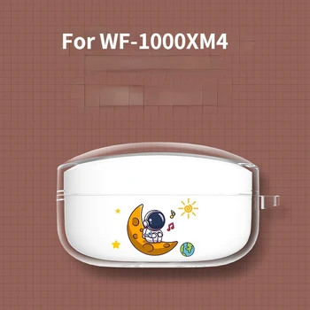 Sony WF-1000XM4 Durumda Şeffaf Karikatür Silikon Korumak Kulaklık Kapağı Wf1000xm4 Bluetooth Kablosuz kulaklık kutusu Çapa