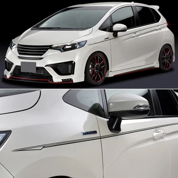 Spor Araba Sticker Yan Bel Silkblaze Çıkartması Vinil Vücut Kapı Şerit Grafik Honda Fit için GK5 Caz