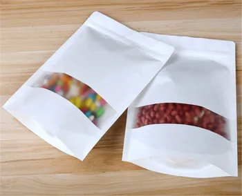 Stand up mat beyaz kağıt buzlu pencere Zip kilit çanta açılıp kapanabilir kahve tahıl mutfak baharat ısı sızdırmaz ambalaj torbalar