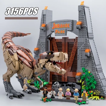 Stokta Jurassic Dünya İle Uyumlu 75936 T. rex Parkı Modeli Tuğla Dinozor oyuncak inşaat blokları Çocuklar için Noel Hediyeleri