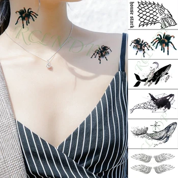 Su geçirmez Geçici Dövme Etiket Örümcek Böcek Sahte Dövme Parmak El Kol Ayak Flaş Dövme Çocuk Kız Erkek Kadın