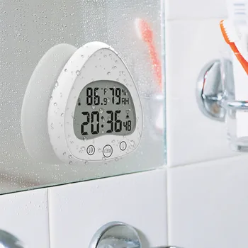 Su geçirmez Saat Banyo duvar saati Sessiz Anti Sis Vantuz Geri Sayım Sıcaklık Nem Algılama dijital alarmlı saat Saat