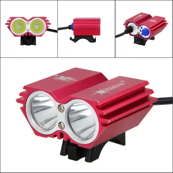 Su geçirmez USB bisiklet ışık 8000LM 2 X T6 LED ön bisiklet Far çift lambalar Bisiklet için pil Yok