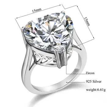 Szjinao Gerçek 925 Ayar Gümüş Pırlanta Yüzük Kalp Tasarım Kadın Yüzükler Romantik Büyük Taşlar Düğün Güzel Takı El Yapımı 2020