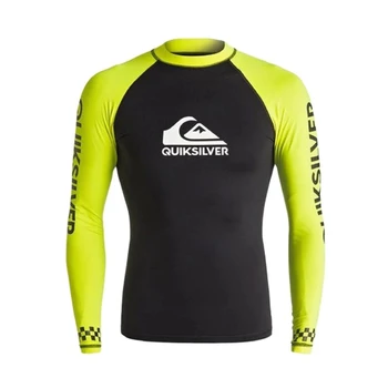 Sörf kıyafeti UV Koruma Likra Rashguard Erkekler Uzun Kollu Mayo Yüzmek Döküntü Guard Hızlı Kuru Sörf Sürüş T Shirt Yüzme 5XL