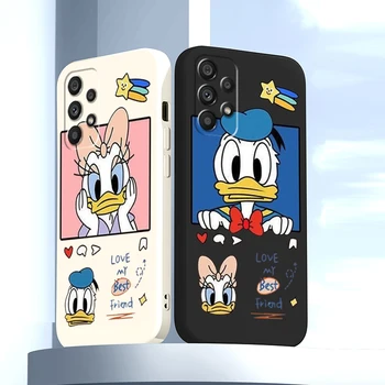 Sıvı Halat Kapak Disney Mickey Donald Ördek Telefon Kılıfı İçin Samsung A73 A53 A33 A52 A32 A23 A22 A71 A51 A21S A03S A50 A30 5G