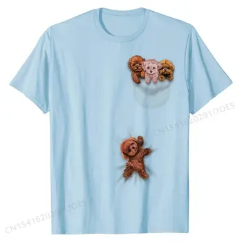 T-Shirt, Sevimli çay bardağı Kaniş Köpek, Köpek Oynarken Cep T Shirt Erkekler için cosie Tops T Gömlek Yeni Rahat Pamuk
