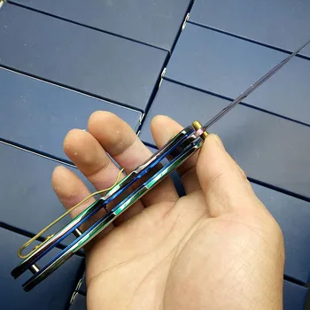 Taktik Katlanır bıçak Survival Bıçaklar Çakı En Iyi Hediye Katlanabilir Maket bıçağı Renk Titanyum Gökkuşağı Kamp El Aletleri EDC