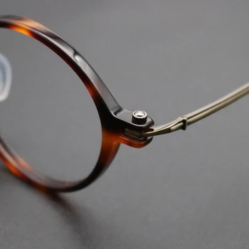 Tasarımcı Titanyum Asetat Gözlük Çerçevesi Erkekler Yuvarlak Optik Miyopi Reçete Gözlük Çerçevesi Kadın 2021 Lüks Marka Gözlük