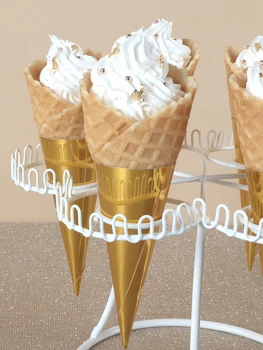 Tatlı Masa Dekorasyon Dondurma Koni Standı yuvarlak Koni Kek Standı Çıtır Koni Standı Dondurma Ekran Standı