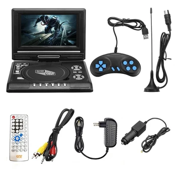 Taşınabilir 7.8 İnç HD TV Ev Araba DVD Oynatıcı HD VCD CD MP3 HD EVD Oynatıcı İle TV / FM / USB / Oyun Fonksiyonu Araba Ses - ABD Plug
