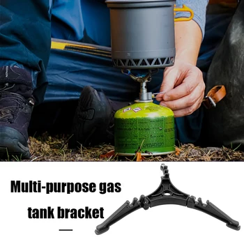 Taşınabilir Açık Kamp Gaz Tutucu Tankı Hafif Katlanabilir Teneke Kutu tripod standı Tabanı Şişe Rafı Silindir Sabitleme Tabanı
