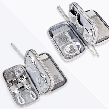 Taşınabilir Güç Banka Çantası USB Alet Kabloları Teller Organizatör sabit disk Koruma saklama çantası Sac De Rangement En Fil De Fer