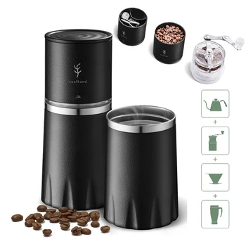 Taşınabilir Kahve Makinesi Seyahat Kupa cezve Üzerine Dökün All-in-one Değirmeni Filtre Soğuk Demlemek Americano Espresso Manuel Kafe